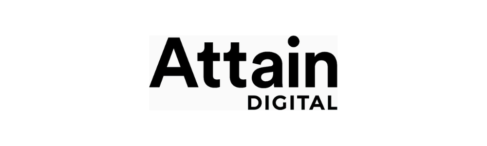 Logo with the text 'Attain DIGITAL' in bold black font on a white rectangular background.
