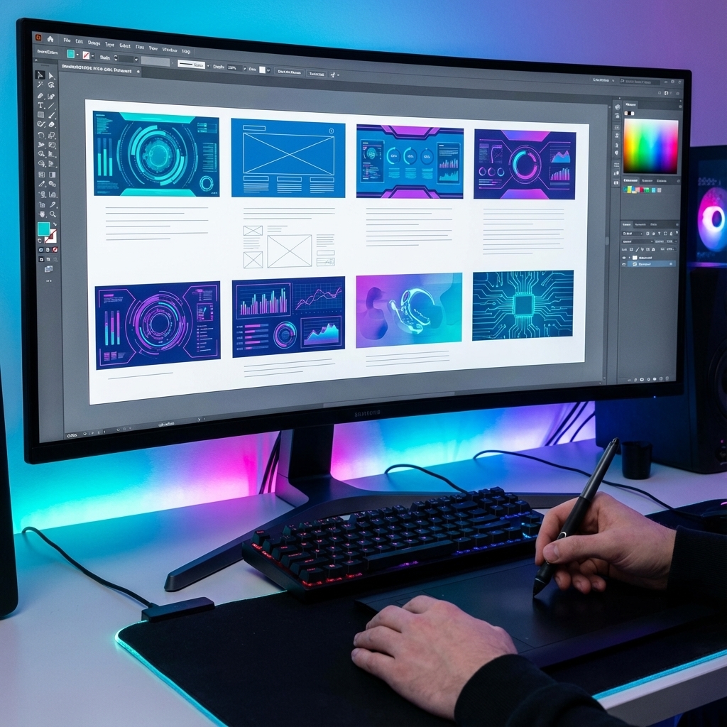 Creative works on detailed storyboard