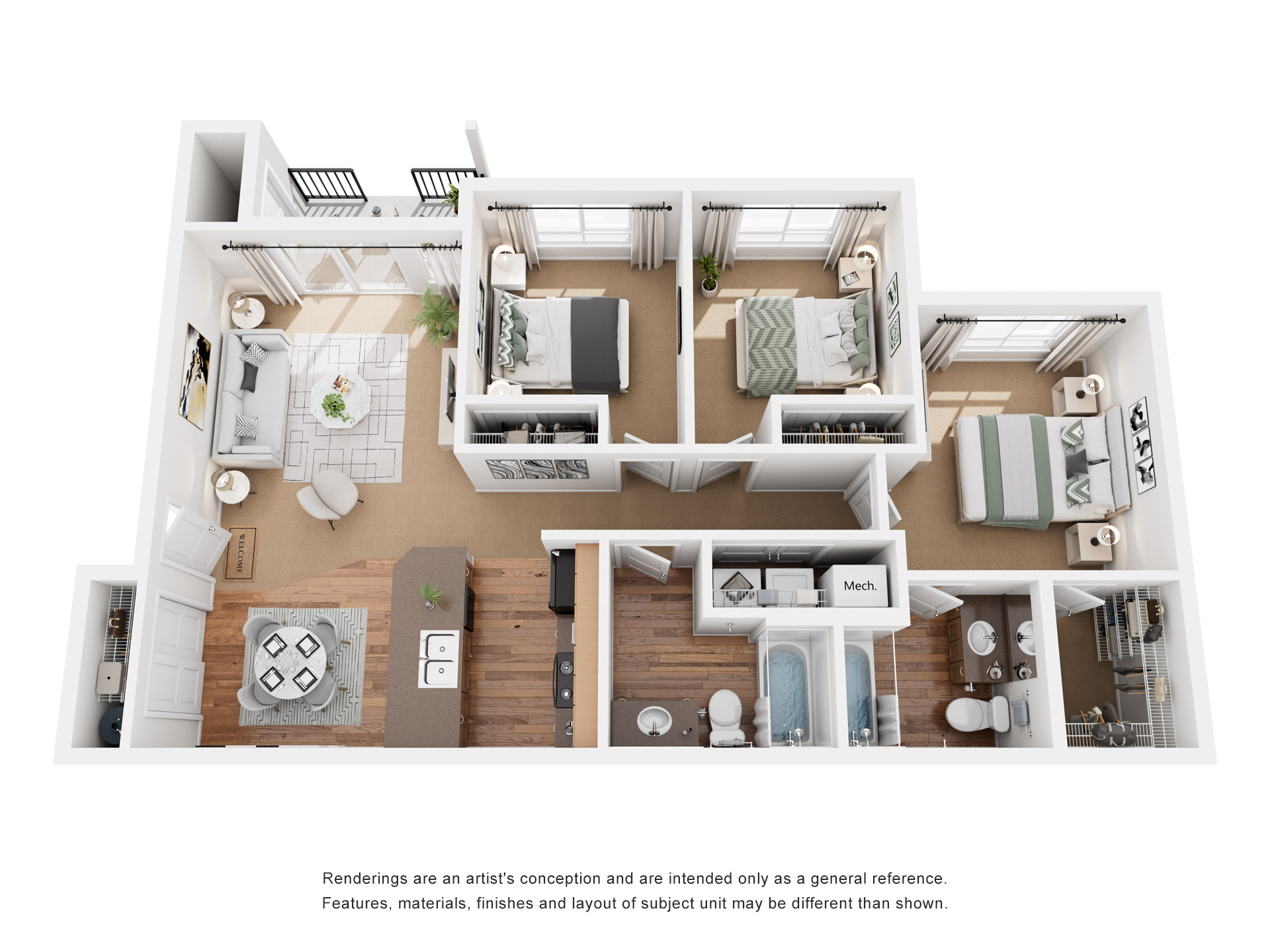 3x2 floor plan layout
