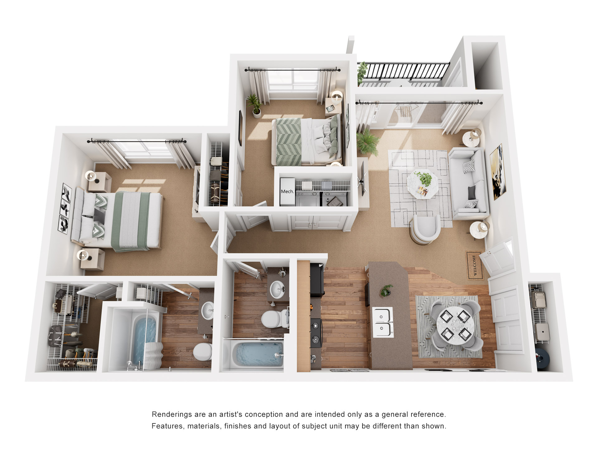2x2 floor plan layout