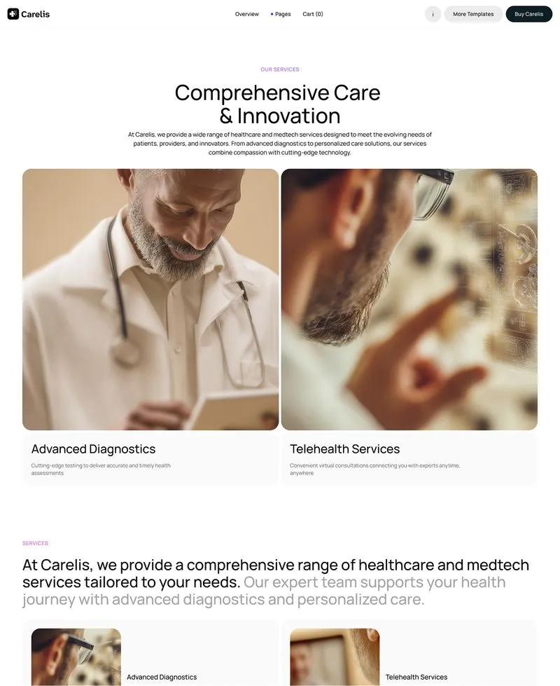 Healthcare and medtech Webflow Template