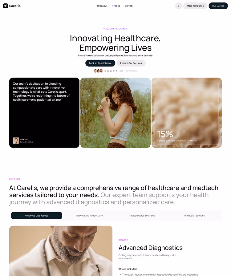 Healthcare and medtech Webflow Template