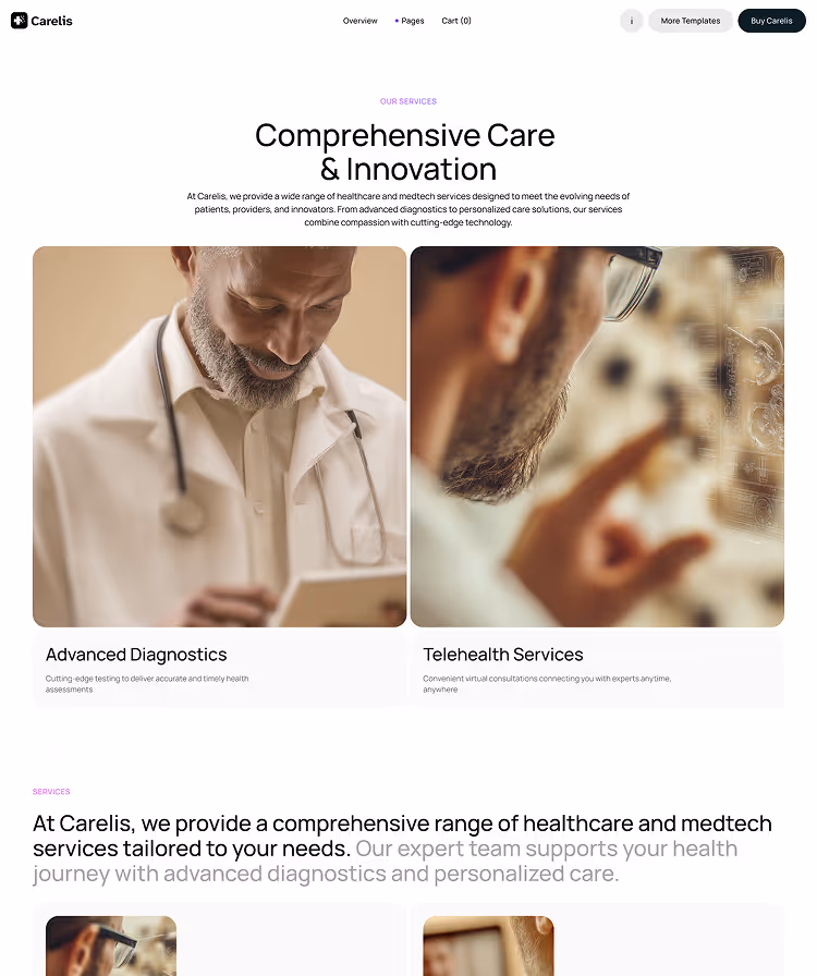 Healthcare and medtech Webflow Template