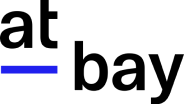 The logo for At-Bay, a cyber insurance provider. Logo is lowercase black text with a blue underline beneath "at"