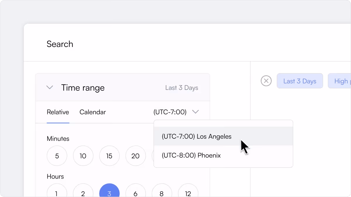 A screenshot of time zone selection.