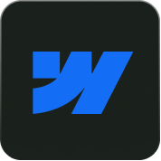 Blue stylized letter W logo on a black rounded square background.