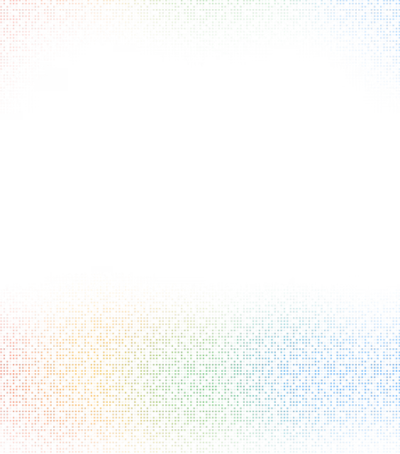 Black rectangle framed by pixelated mosaic in a gradient from red and orange to green and blue.