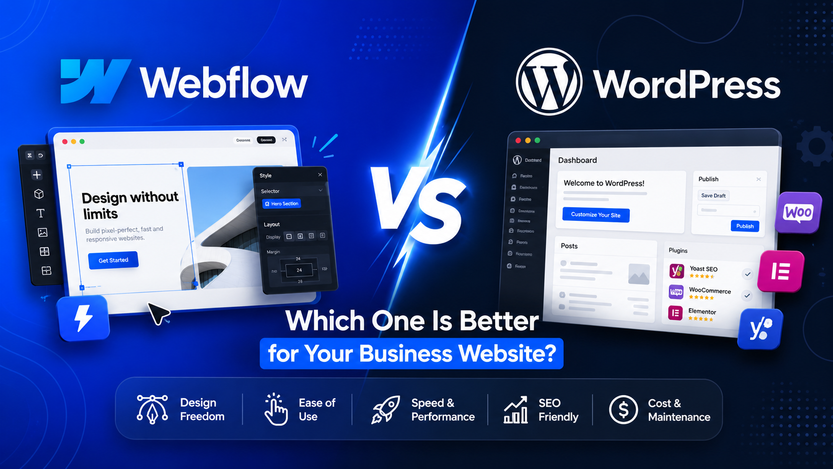 Webflow vs WordPress | MuzMesh Creative Blog