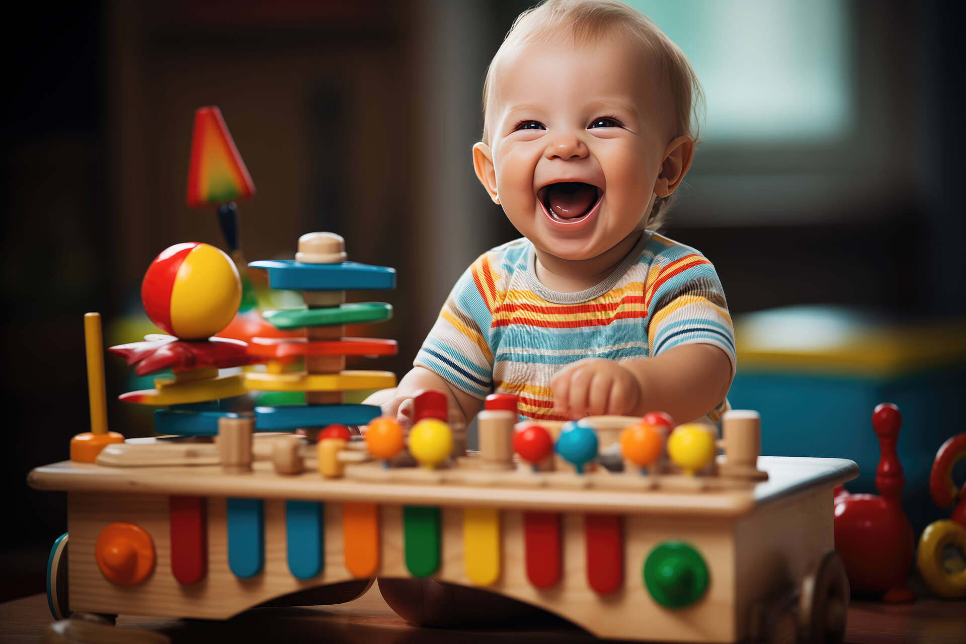 Smiling little boy at daycare