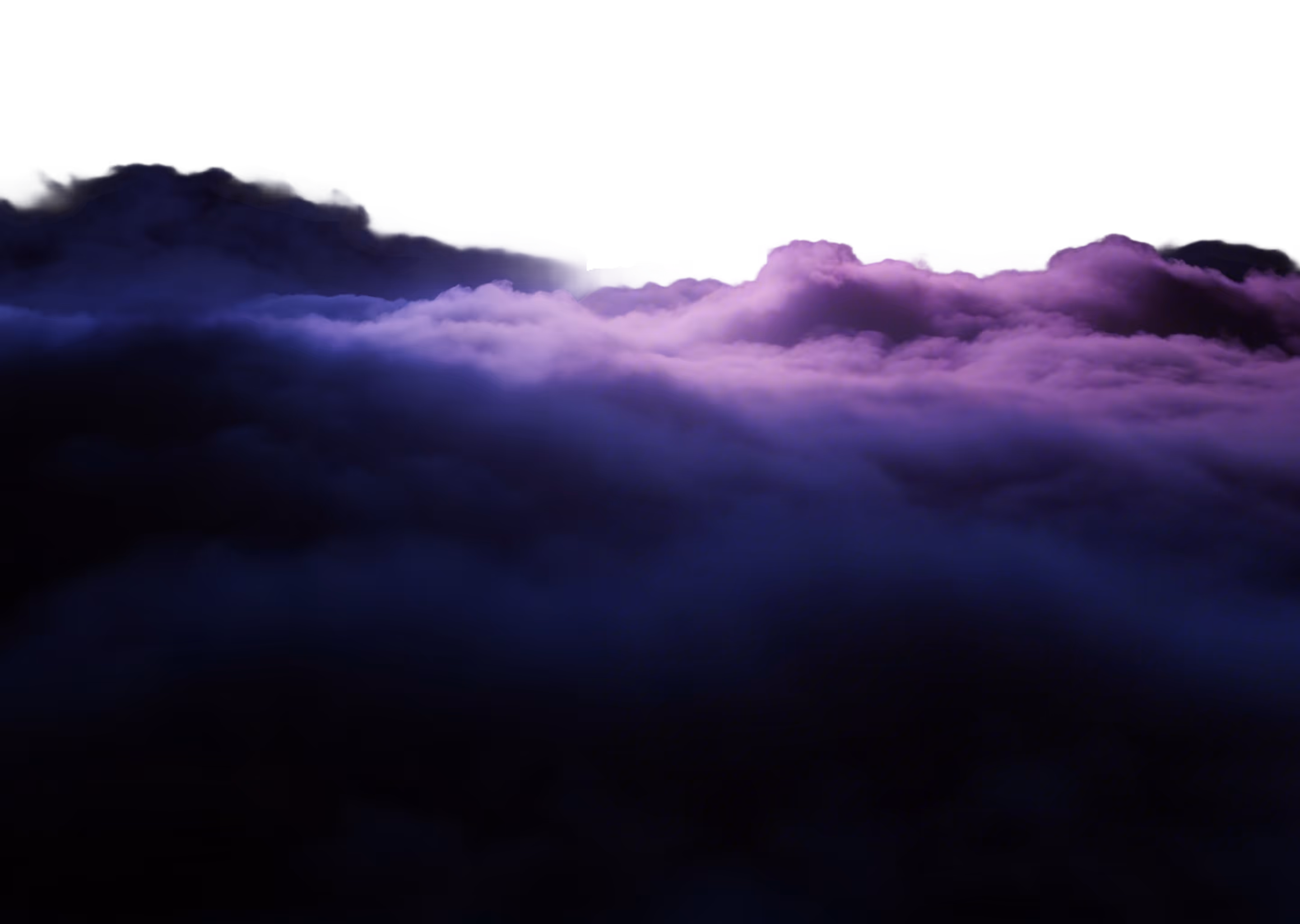 Purple and dark blue clouds at night with soft, glowing highlights and a misty appearance.