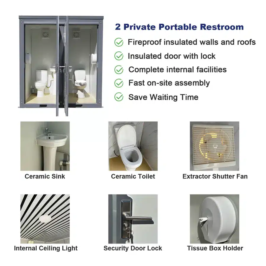 2-Stall Portable Restroom For Sale In Hawaii