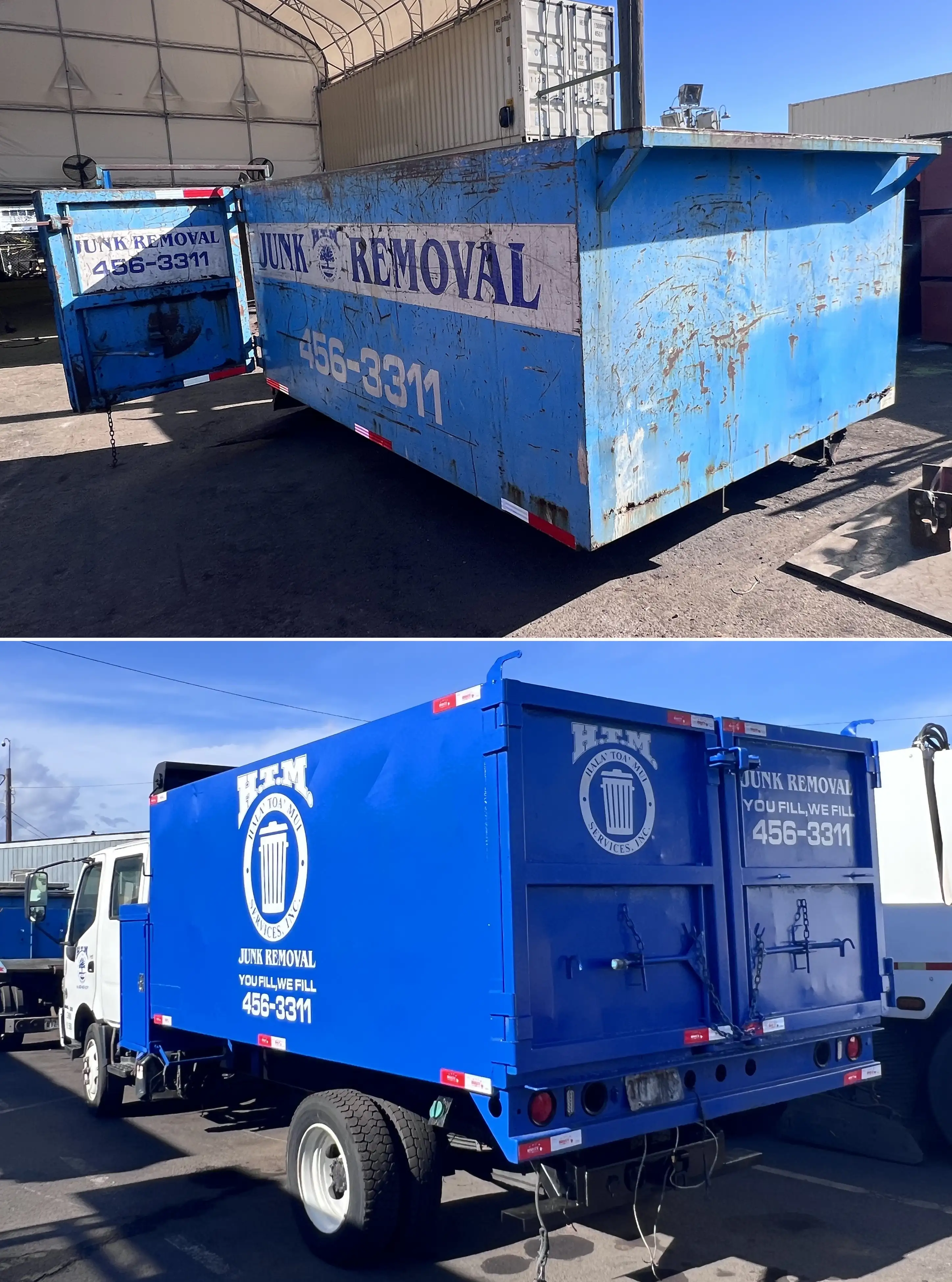 Dumpster before repair in Hawaii