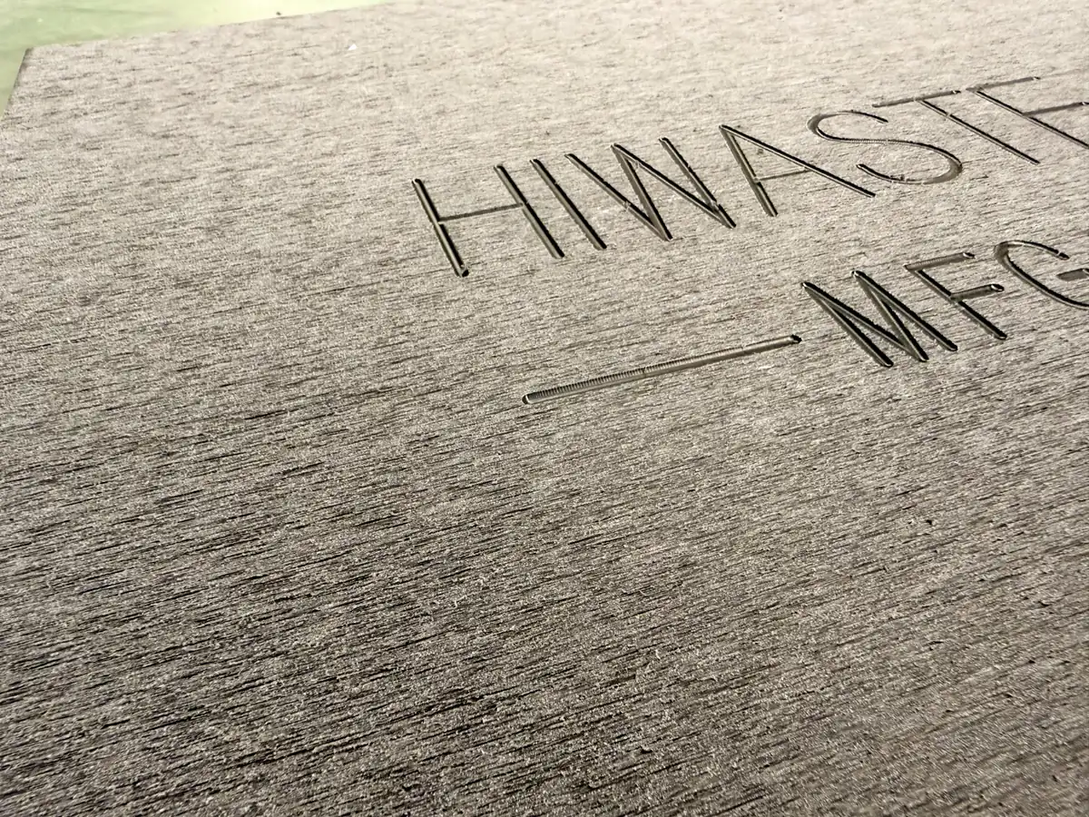 HIWASTE MFG logo engraved on an outrigger pad