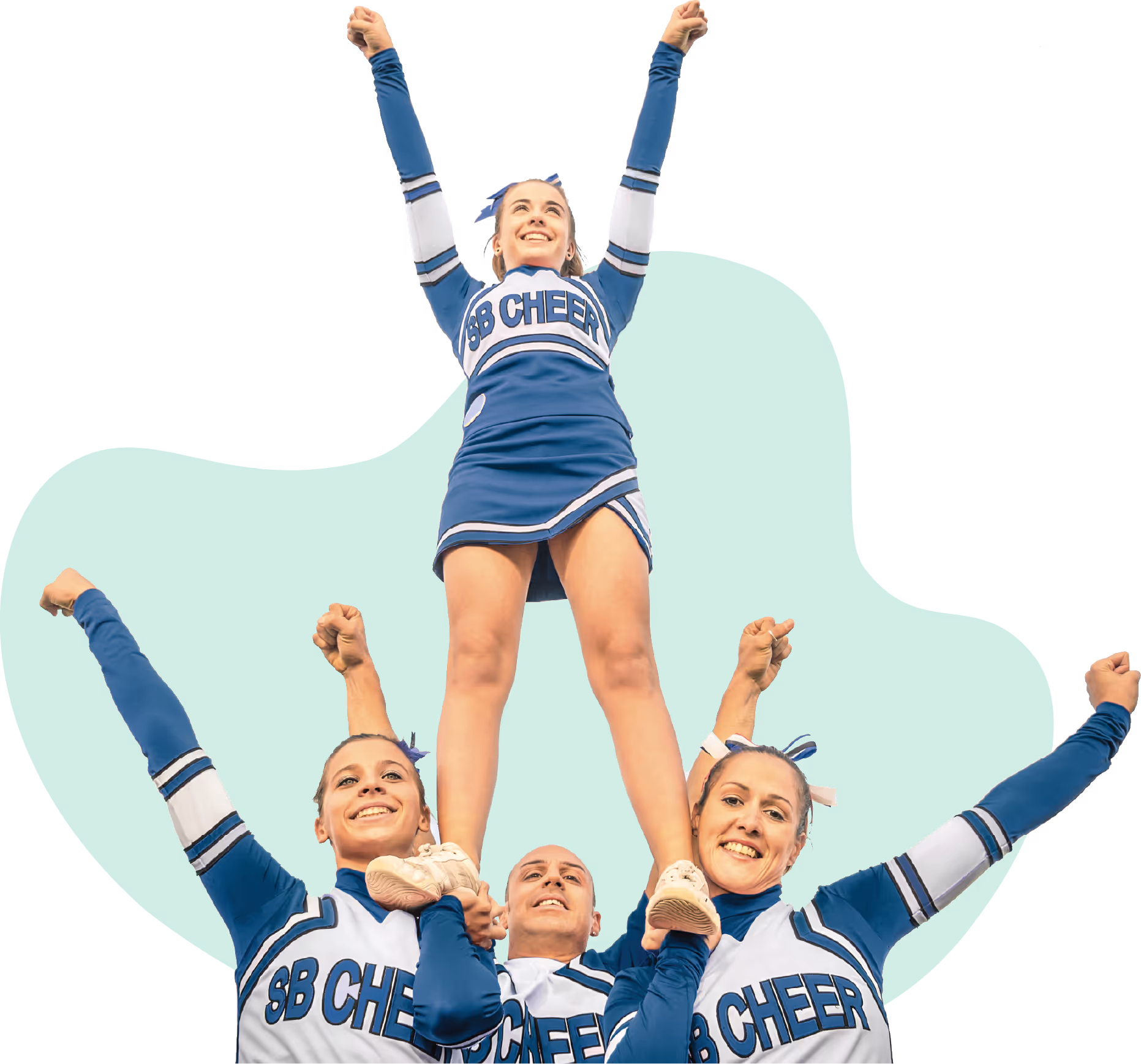 Cheerleaders celebrating a successful fundraiser