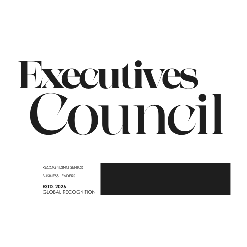 Logo for Executives Council with text recognizing senior business leaders and global recognition since 2026.