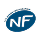 Dark blue speech bubble with letters 'NF' inside.
