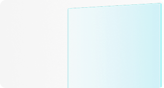 Blue semi-transparent glass panel with a glowing effect on a black background.