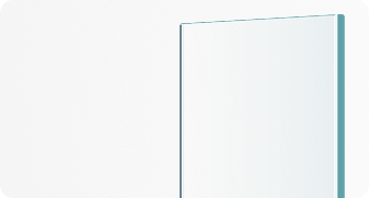 Close-up of a rectangular modern glass panel or window edge with a dark background.