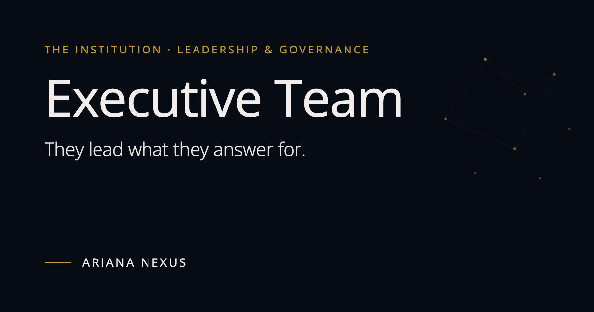Ariana Nexus senior practitioners across operations, advisory, research, and infrastructure.