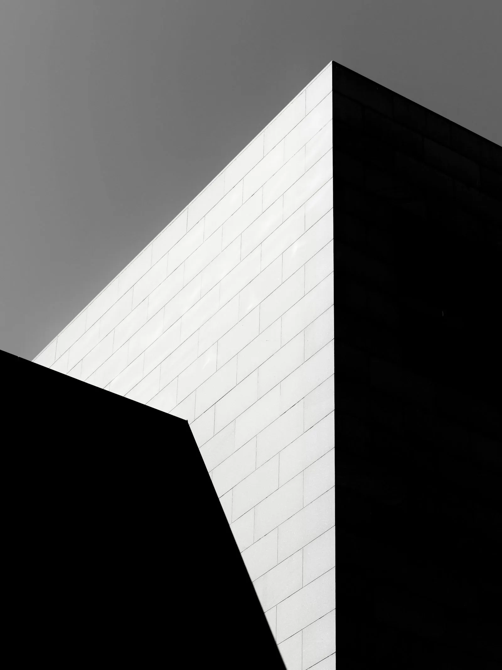 Geometric architectural shapes in black and white