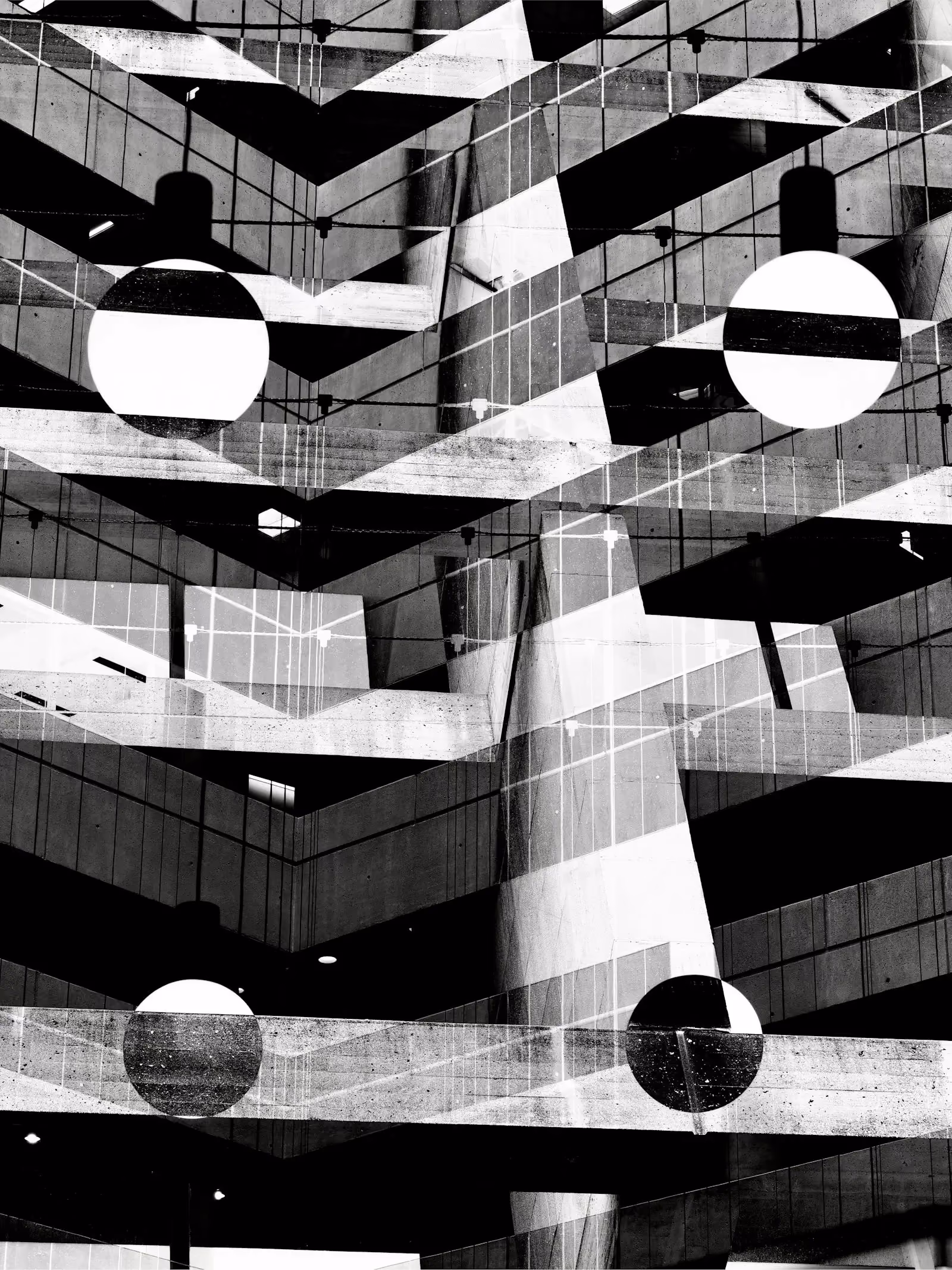 Abstract architectural geometric pattern with light