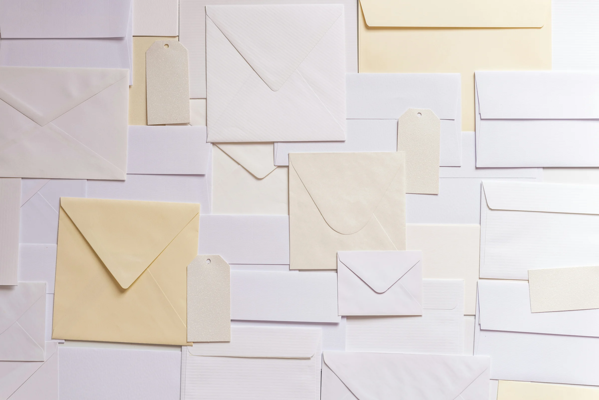 Envelopes and favor tags.