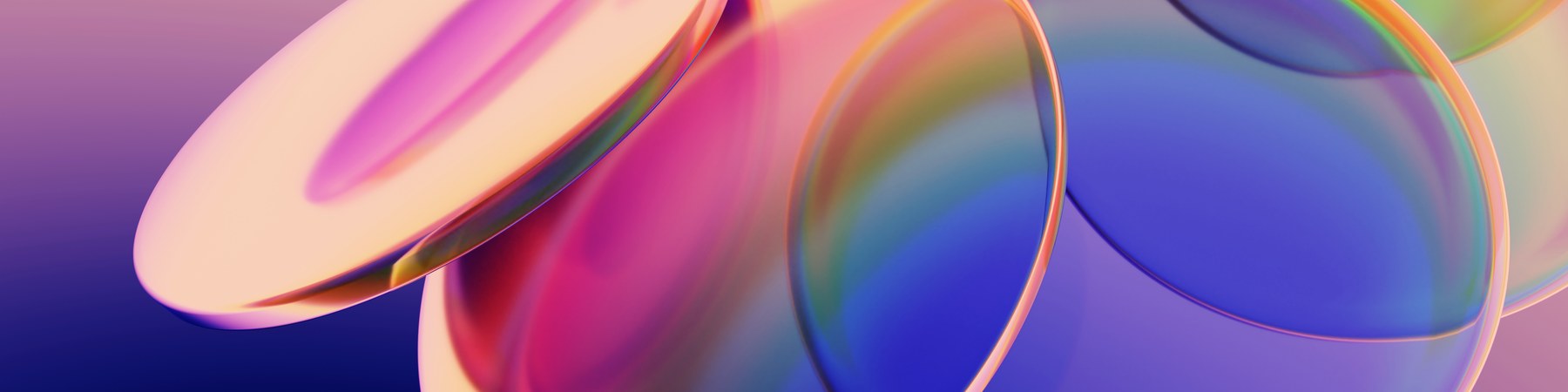 Iridescent circles banner