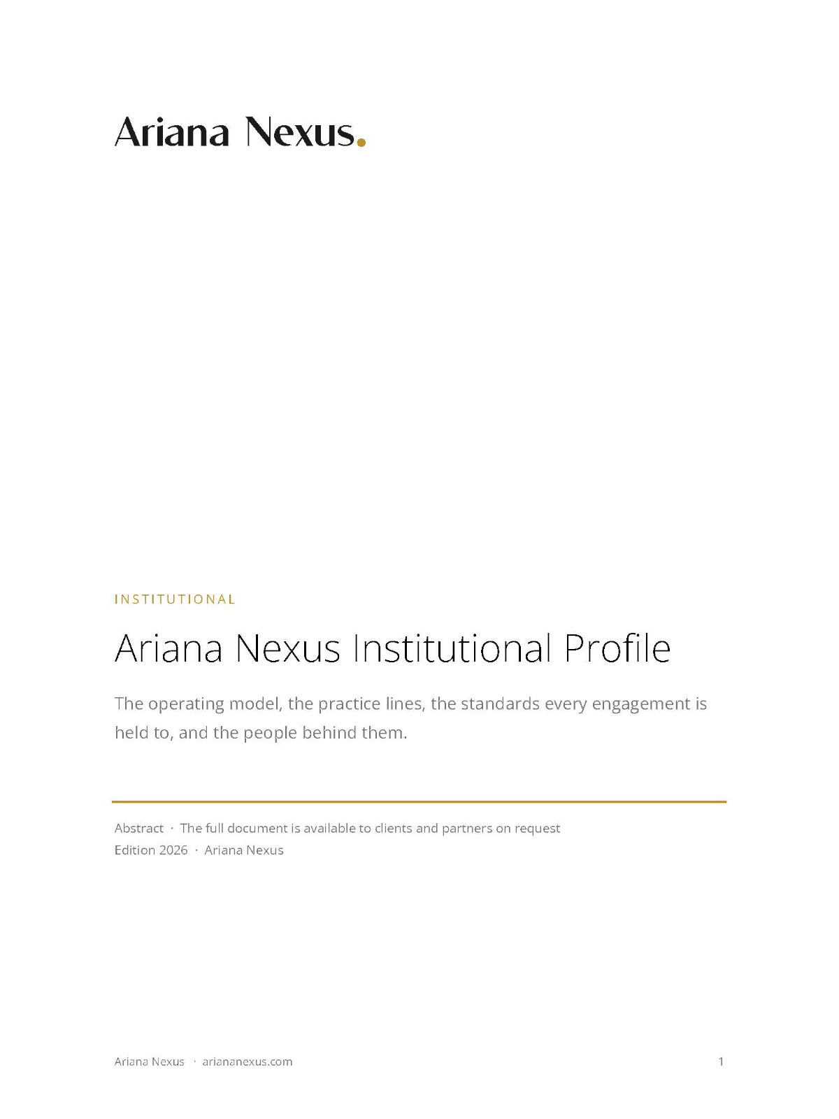 Ariana Nexus Institutional Profile