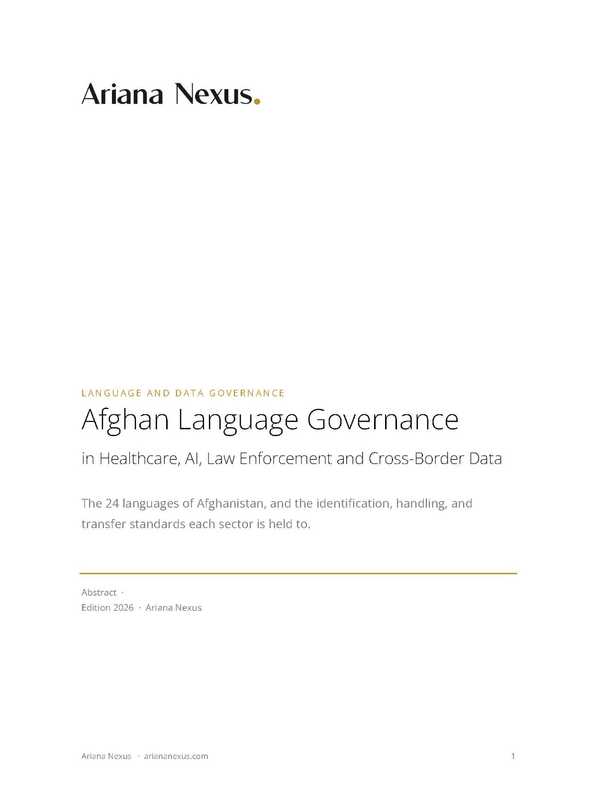 Afghan Language Governance in Healthcare, AI, Law Enforcement and Cross-Border Data