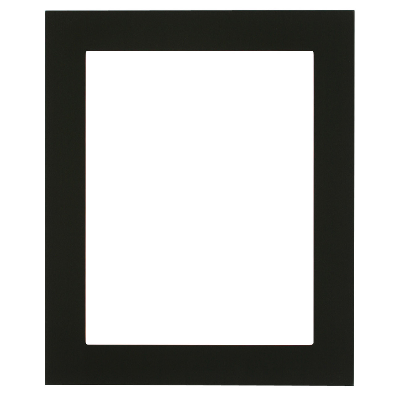 Black square photo mat with a rectangular white center cutout.