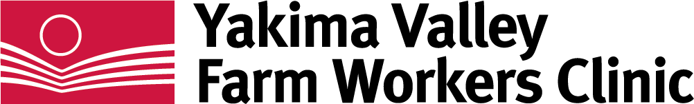 Red square with white circle above stylized white waves, next to black text reading YVFWC.