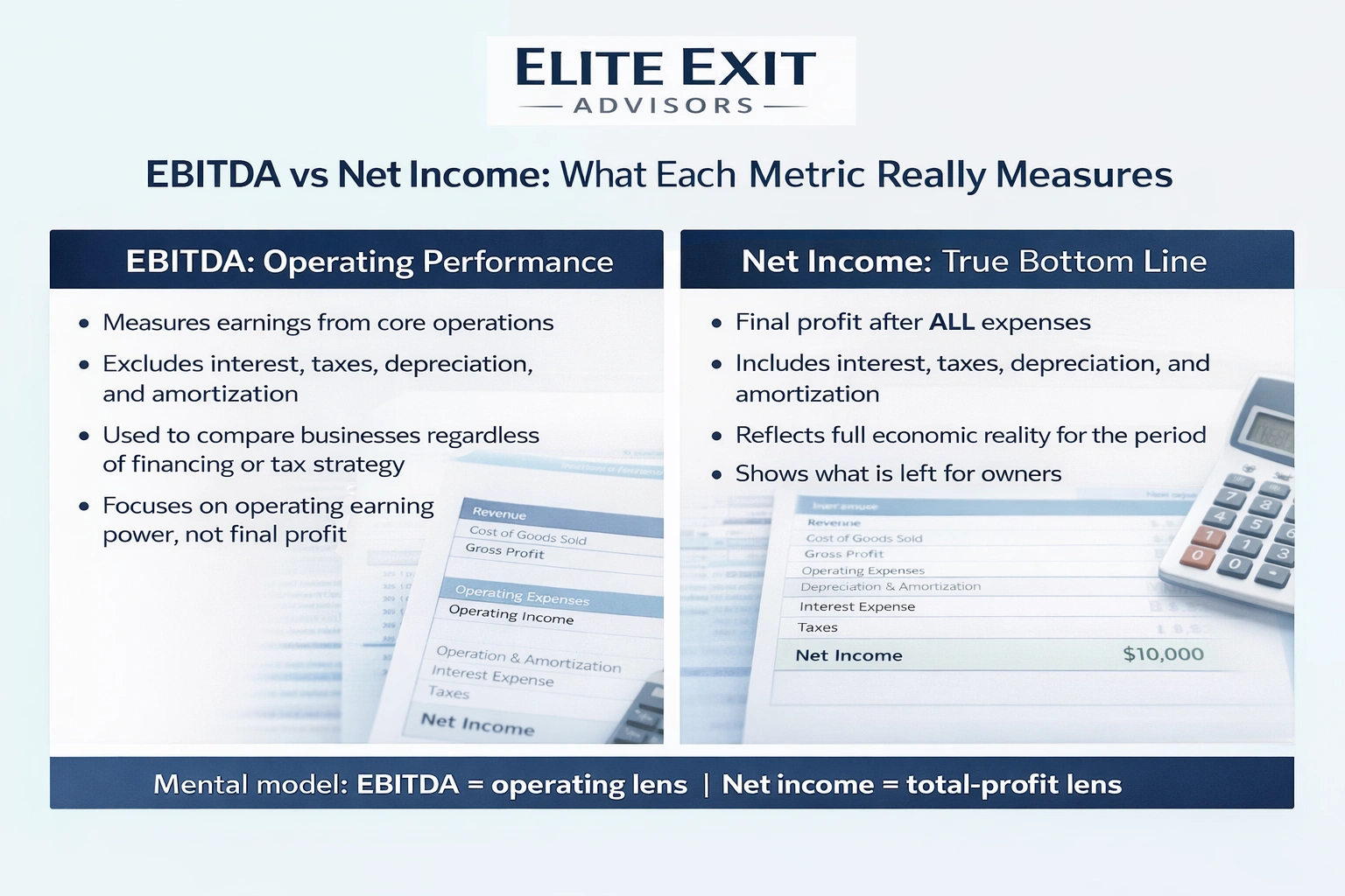 ebitda vs net income what each metric measures