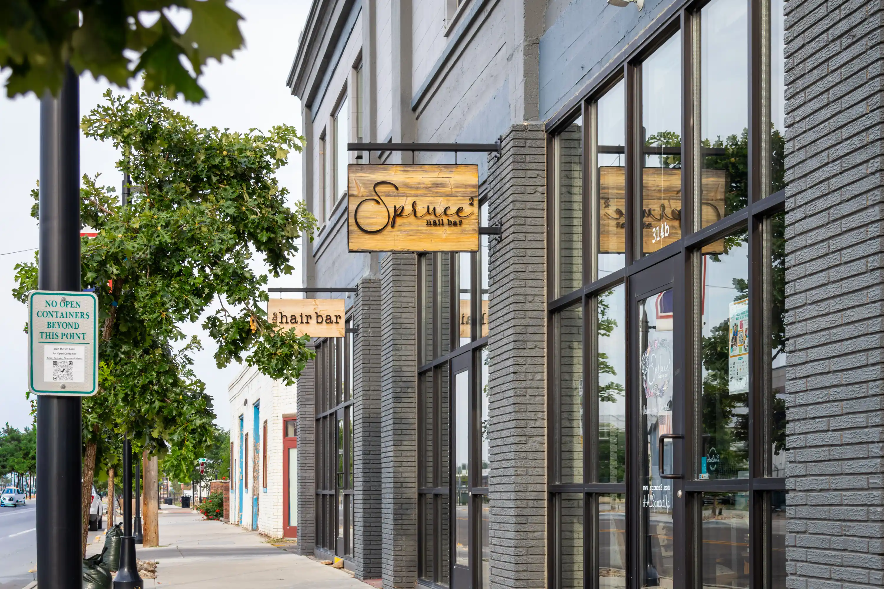 Spruce Beauty Bar storefront in downtown Casper, Wyoming