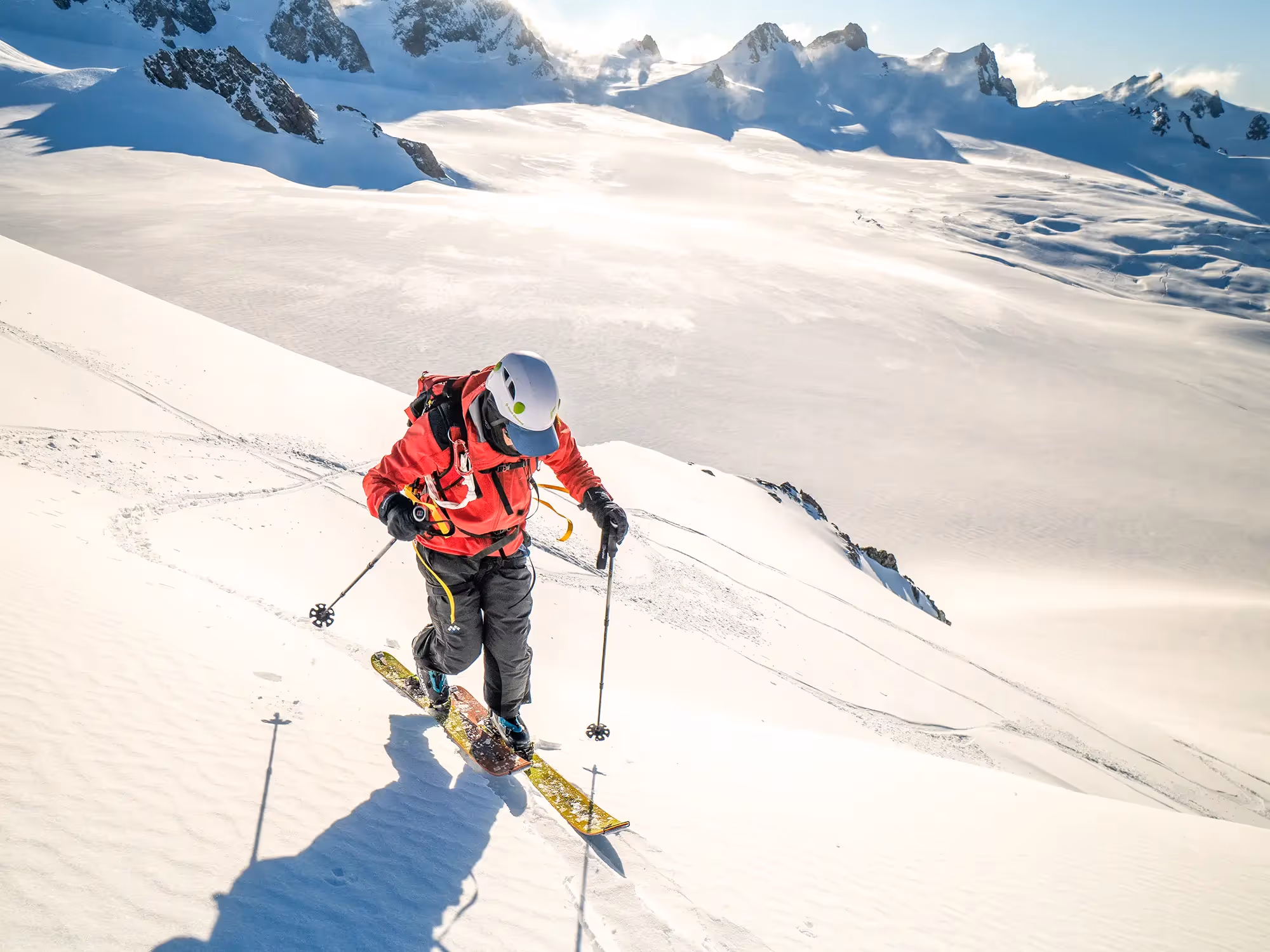 Ski Mountaineering Course skiers skinning uphill