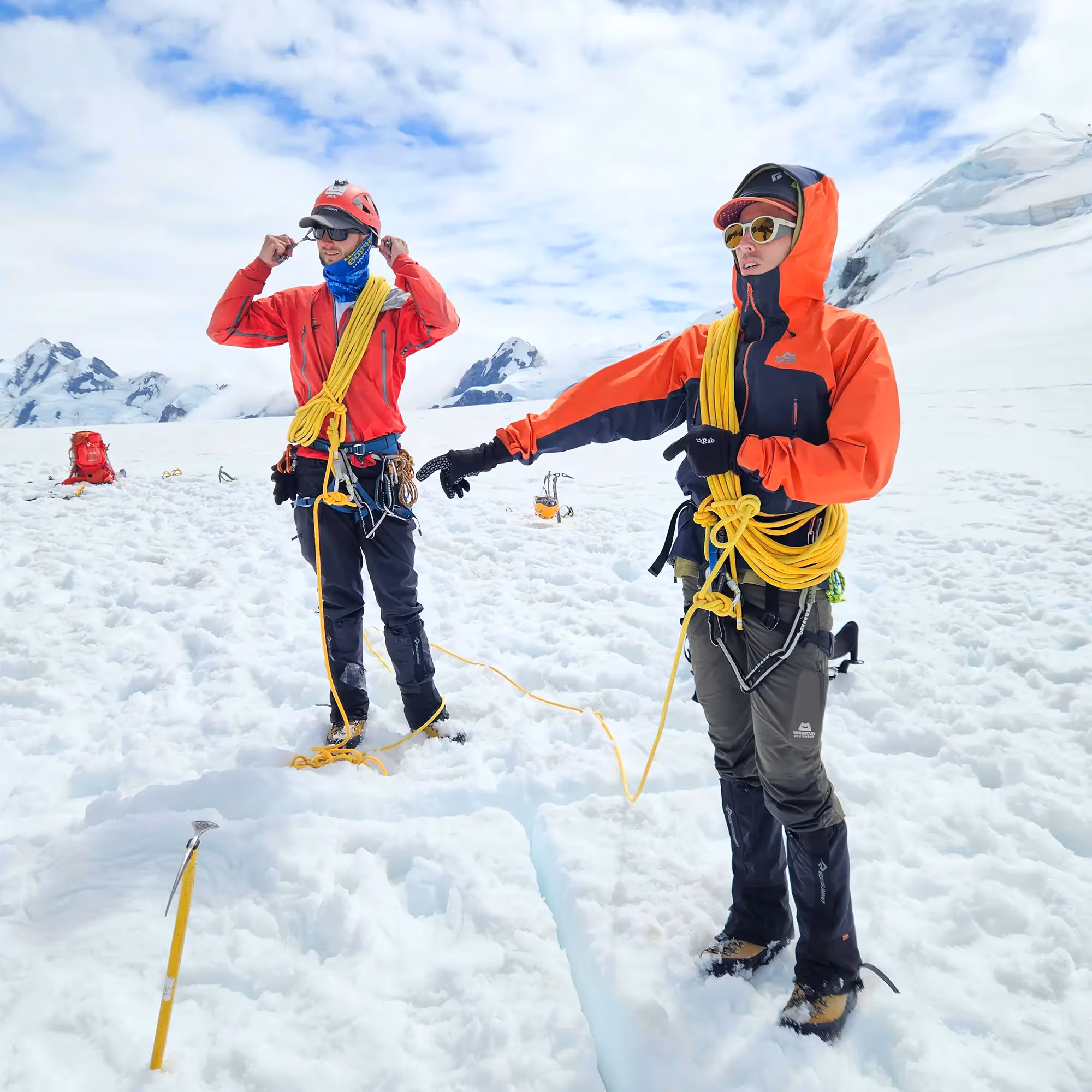 Alpine Skills Course participants roped up on glacier terrain