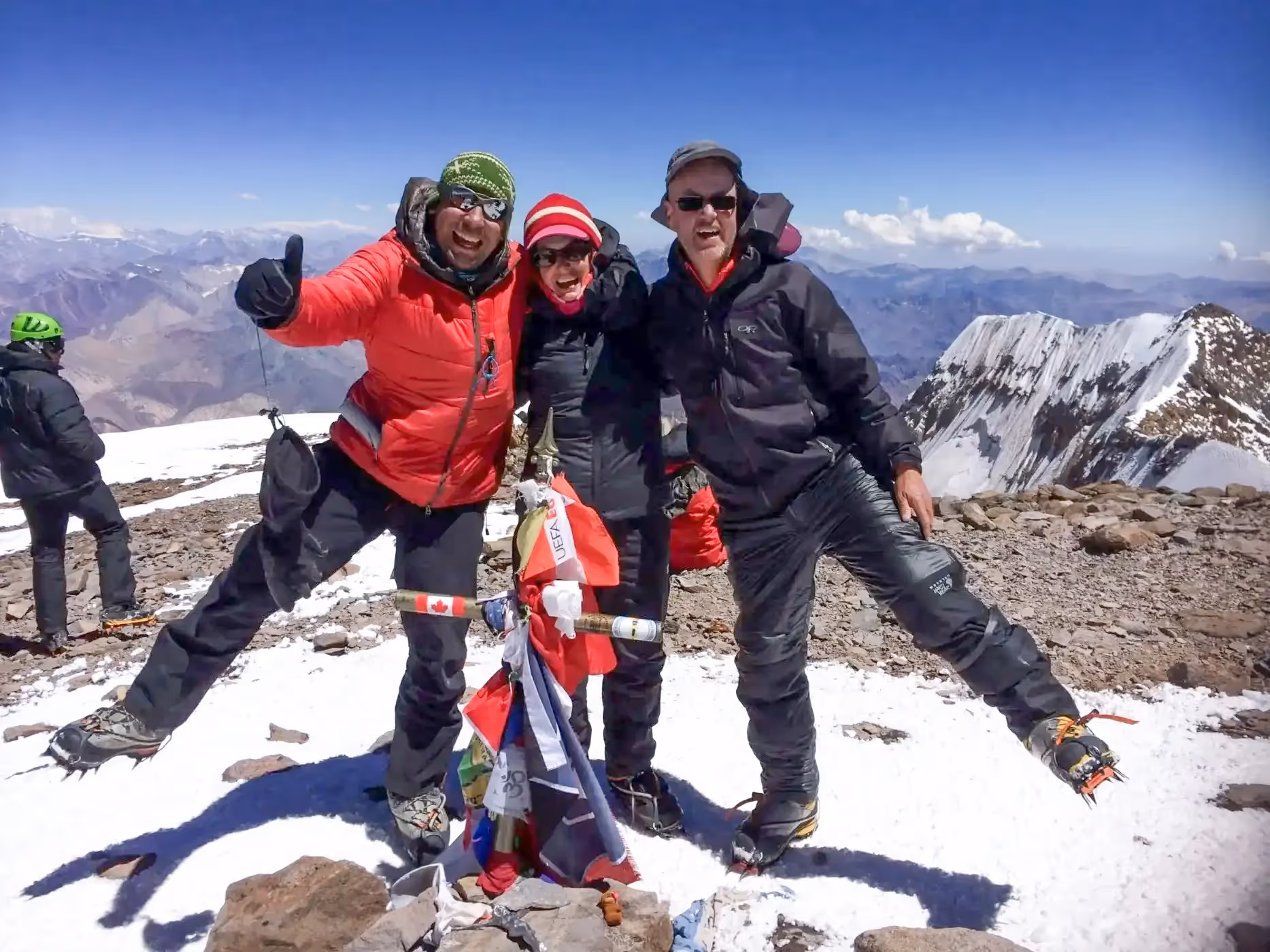 Aconcagua Expedition guests celebrating on summit