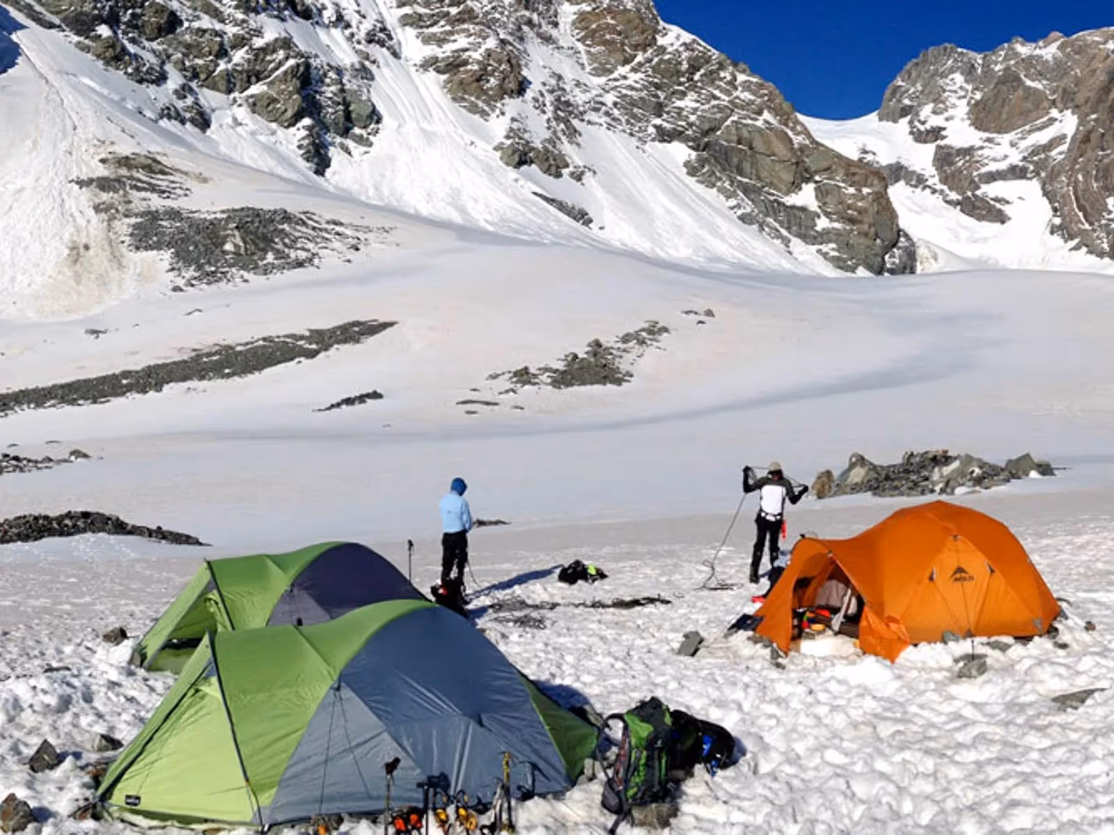 Participants practice rope skills at base camp.