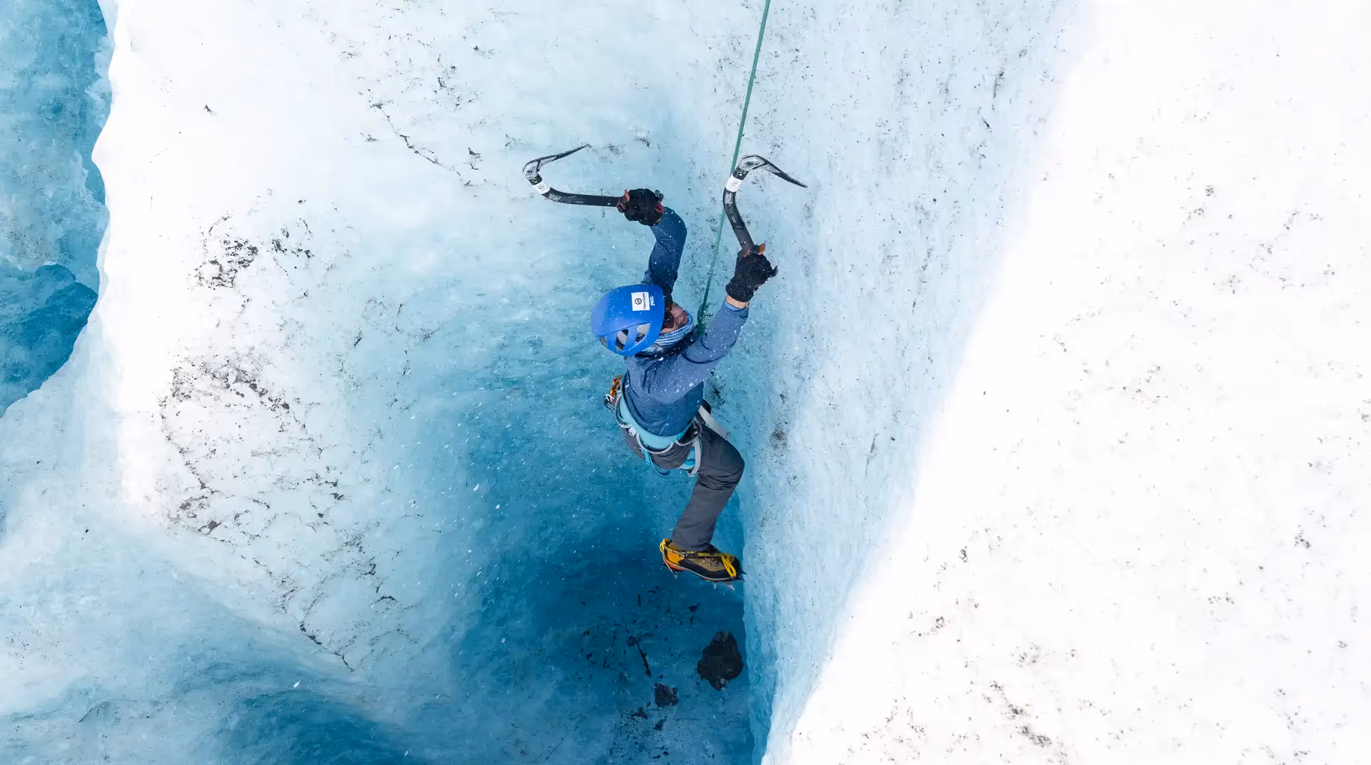 Ice Climbing Adventure guest ice climbing