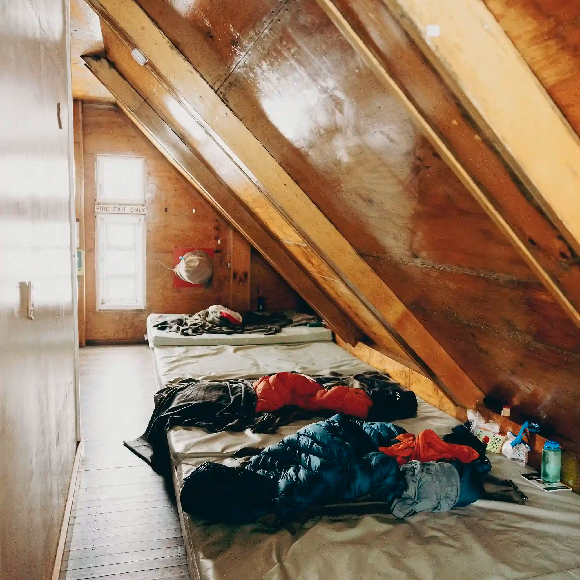 Technical Mountaineering Course sleeping quarters inside Kelman hut