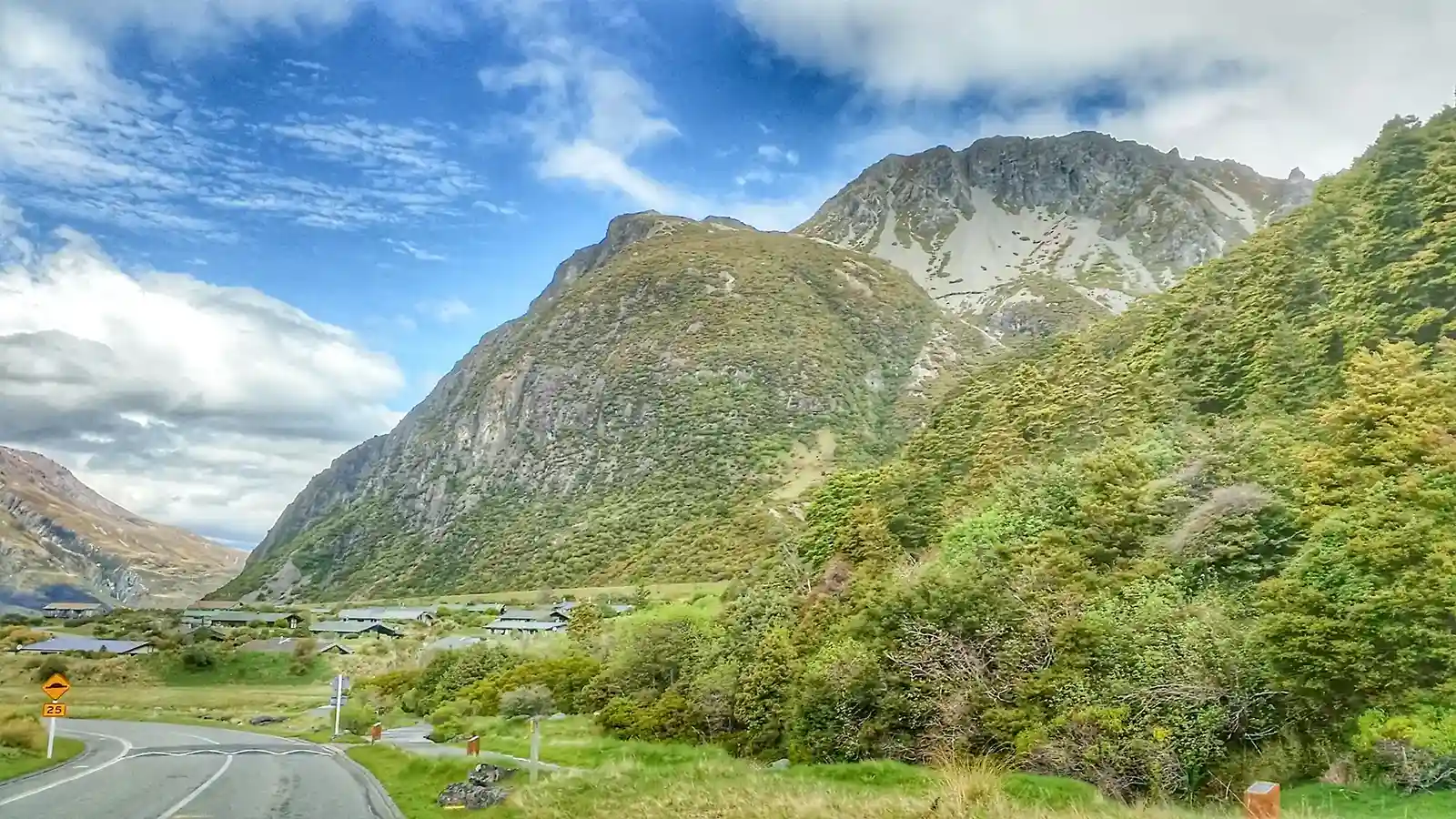 View of Mount Sebastopol from the Mount Cook Village