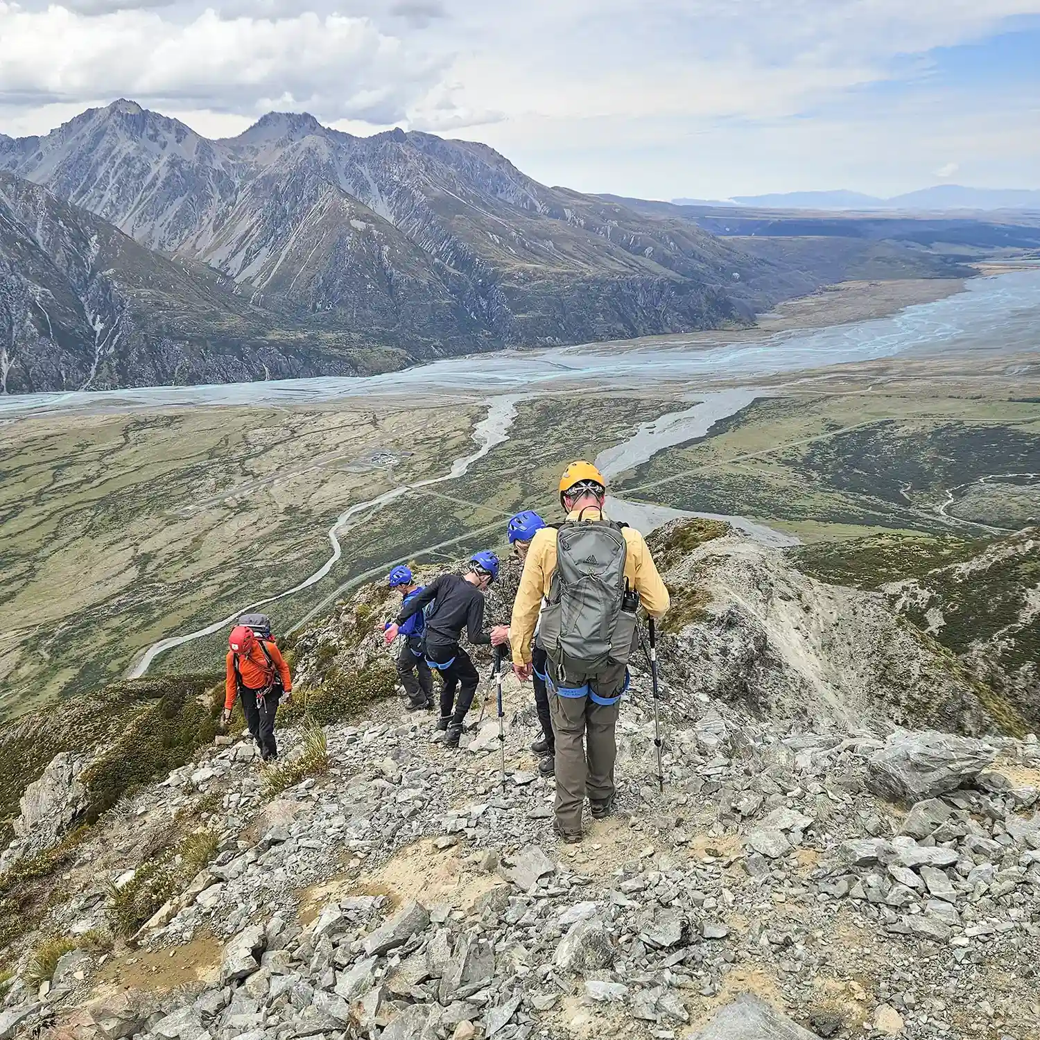 Guest descending from summit