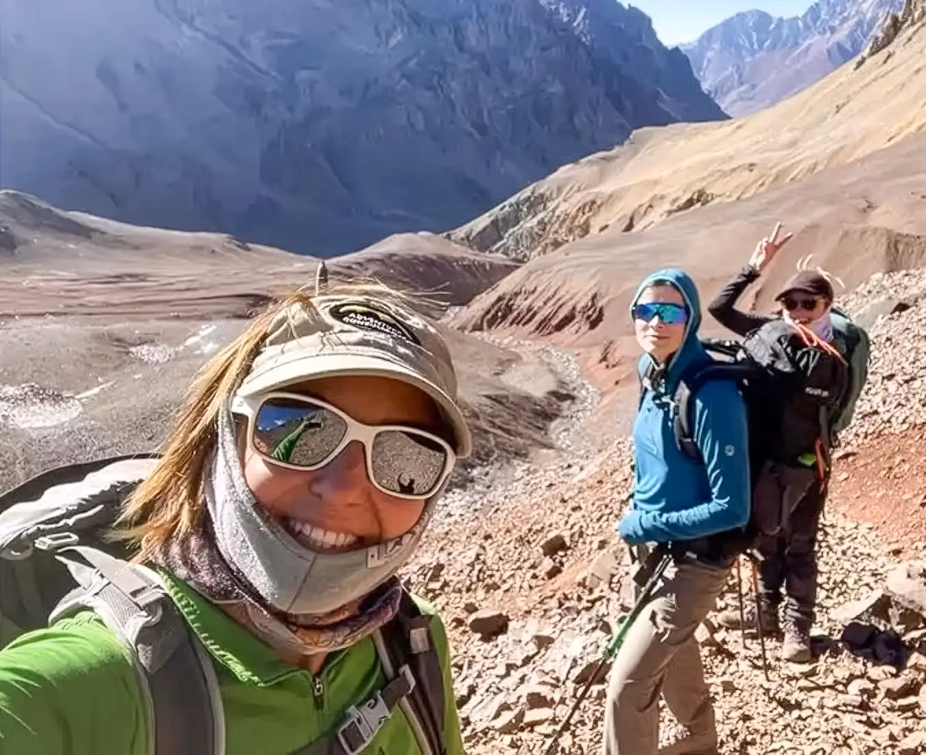 Aconcagua Expedition guests taking selfie on track