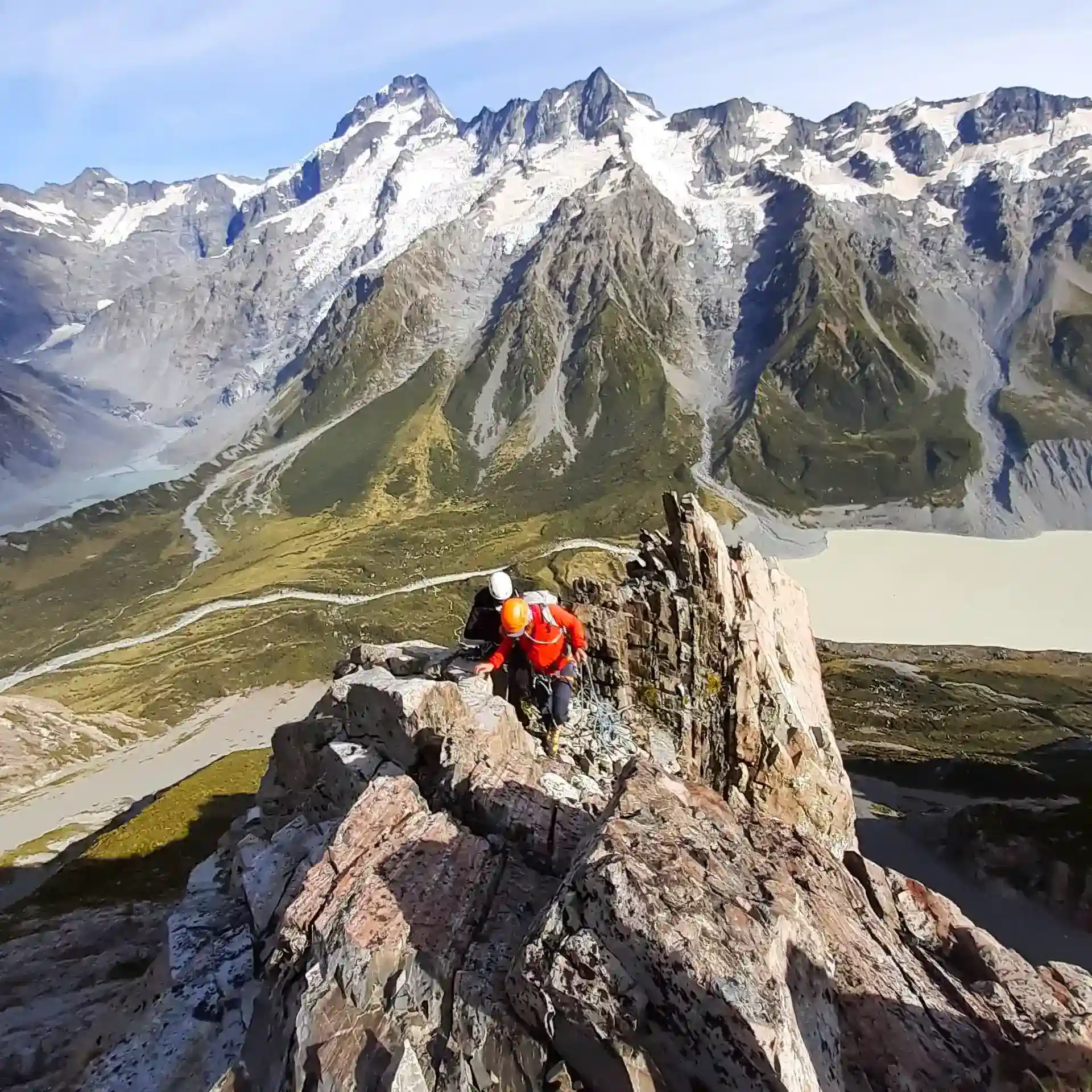 Guideless Route Mount Wakefield guide and guest on top ridge