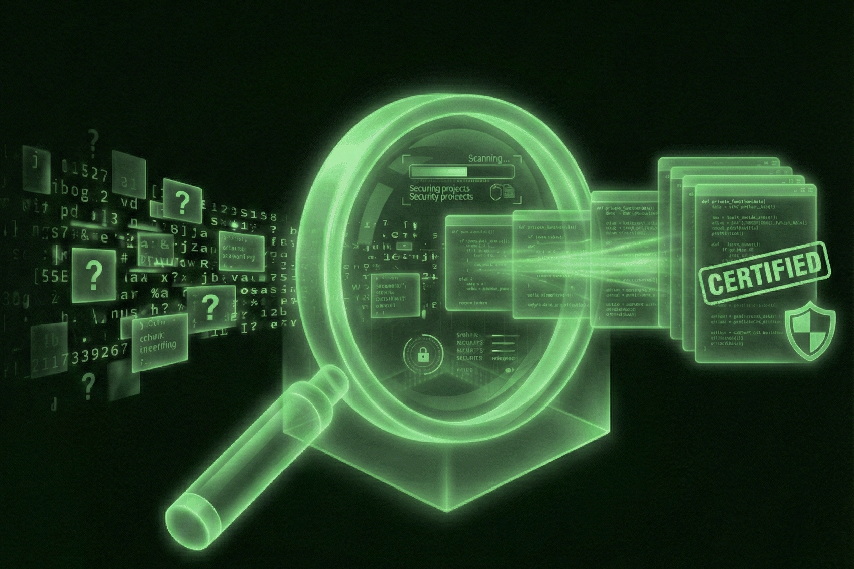 Visual flowchart showing automated threat detection triggering a system lockdown across network endpoints.