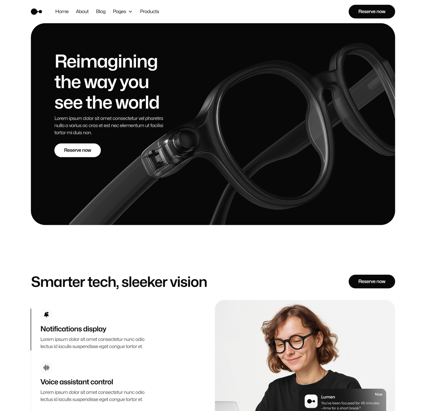 Gadgetar Home V3 Hero Page Ai Glasses Webflow Template | BRIX Template
