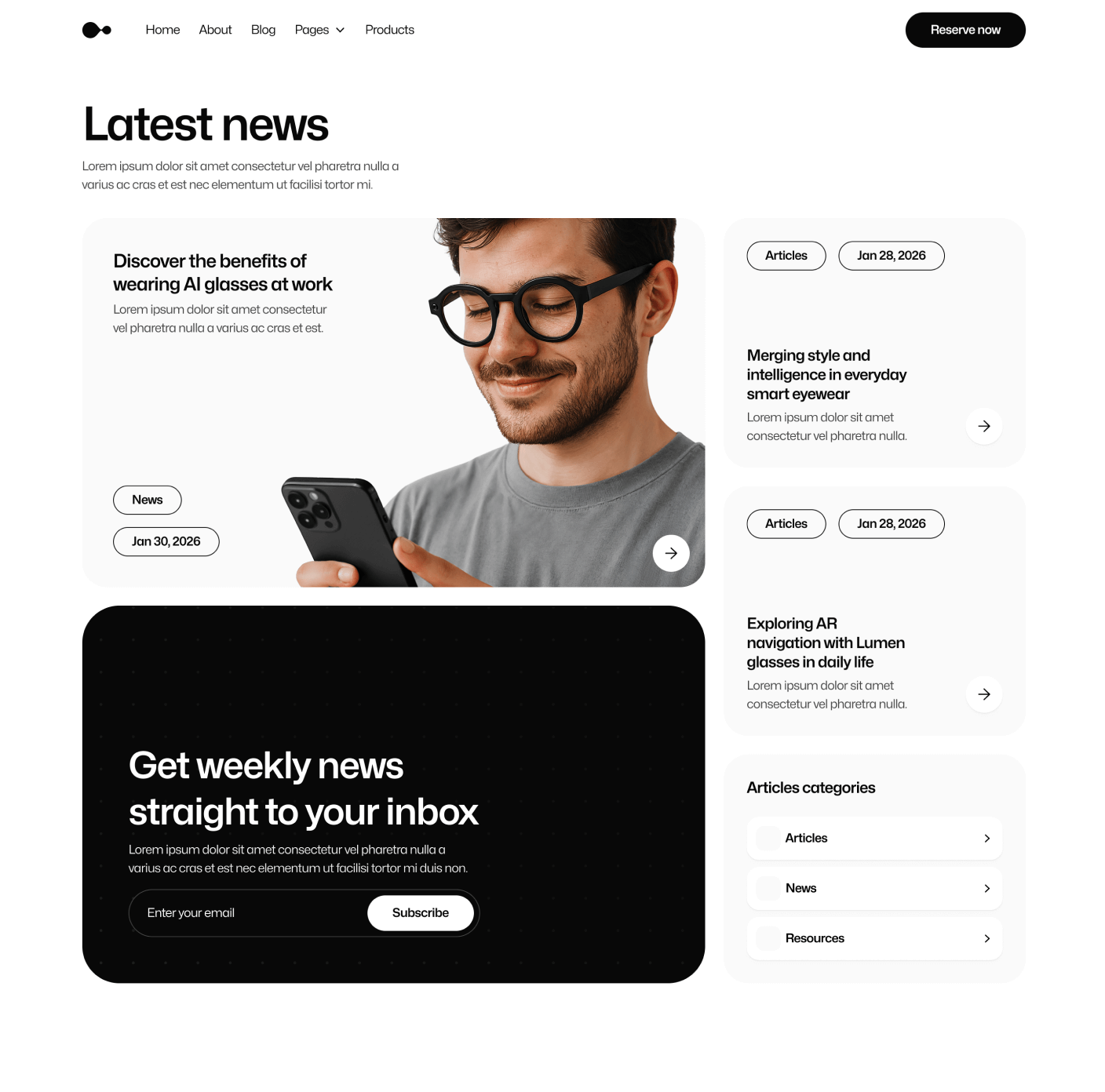 Gadgetar Blog V1 Ai Glasses Webflow Template | BRIX Template
