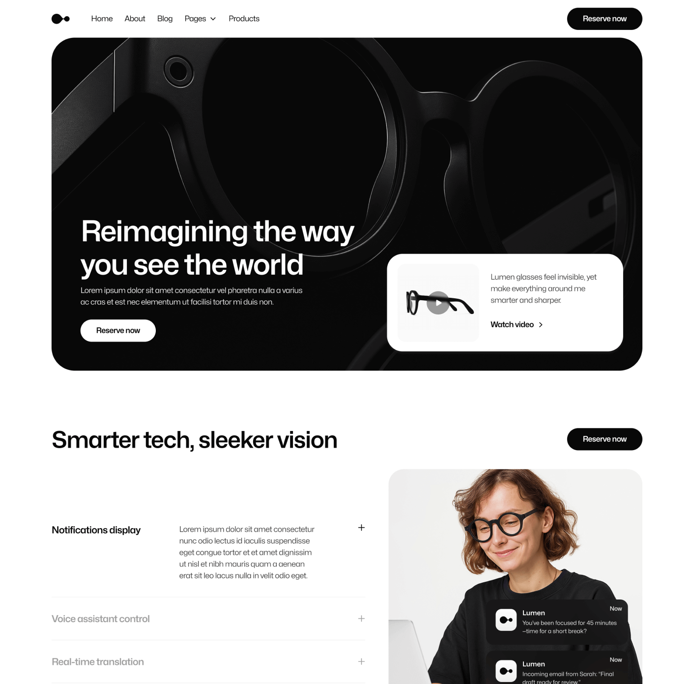 Gadgetar Home V1 Ai Glasses Webflow Template | BRIX Template
