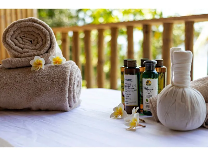 [background image] asian seaside town at sunset, for a travel agency