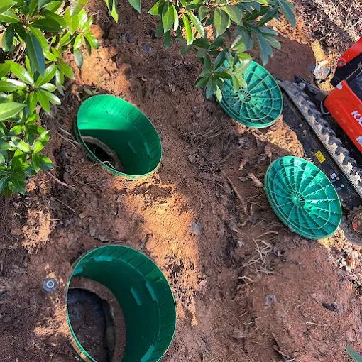 Septic tank installed in the ground for a client using high-quality materials.