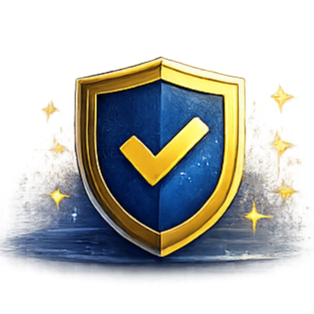 Shield with check mark representing leadership trusting core analytics metrics without second guessing results.